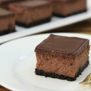 Chocolate Cheesecake Bars Recipe – Triple Chocolate Cheesecake