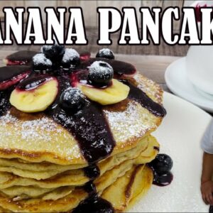 The Best Banana Pancakes Recipe | With Homemade Blueberry Sauce | by Lounging with Lenny