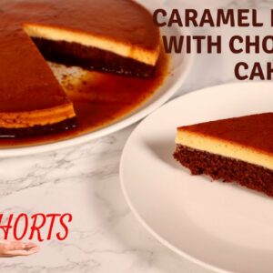 Caramel Pudding with Chocolate Cake #shorts