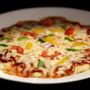 Microwave Mode Cheese Veg Pizza – 10 Minute Without Yeast with Base Recipe CookingShooking