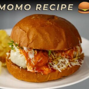 Bun Momo Recipe – Burger Momos / Street Style Moburg – CookingShooking