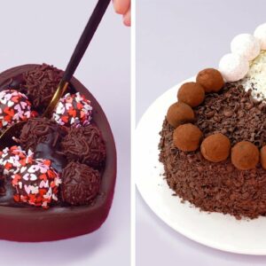 Indulgent HEART Chocolate Cake Decorating Ideas 💖 Creative Cake Recipe You Must Try
