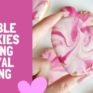 Marble Cookies Using Royal Icing