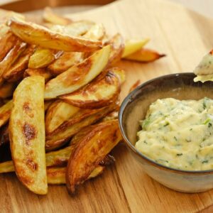 Oven Potato Fries With Garlic Sauce  Recipe｜Healthy and Easy