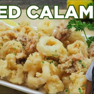 How to Make Crispy Fried Calamari Recipe with Marinara Sauce by Lounging with Lenny