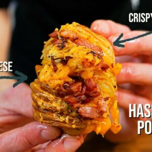 Cheese & Bacon Loaded Crispy Hassleback Potatoes | You Have To Try This Recipe