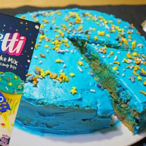 How to Make Space Galaxy Birthday Cake With Frosting – Pillsbury Space Galaxy Cake mix