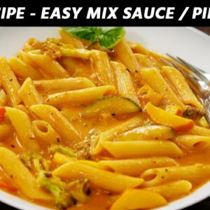 Cafe Pink Pasta / Mix Sauce Pasta – Easy Red & White Recipe CookingShooking