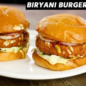 Biryani Burger Recipe – Hyderabadi Dum Vegetable Biriyani Patty Burger CookingShooking