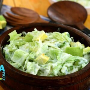 Green Salad with Honey and Curd Dressing (Low Cholesterol & Healthy Heart Recipe) by Tarla Dalal