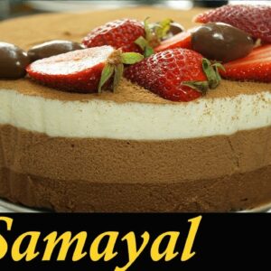 Chocolate Mousse Cake Recipe in Tamil | Cake recipes in Tamil | No bake Mousse Cake Recipe