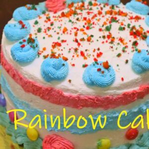 EASY HOME MADE RAINBOW CAKE | RAINBOW CAKE RECIPE  BY NOSTALGIC FLAVORS