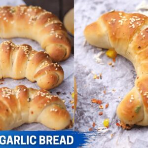 Stuffed Garlic Bread | | No Oven Cheesy BreadSticks Recipe | Mintsrecipes