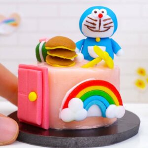 Amazing Miniature DORAEMON Cake Decorating | Perfect Tiny Birthday Cake Recipe Tutorial