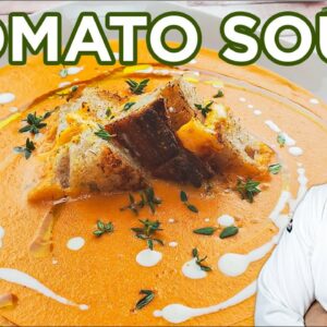 Creamy Tomato Soup and Grilled Cheese | Recipe by Lounging with Lenny