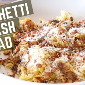 Easy Roasted Spaghetti Squash Salad Recipe with Fried Seeds