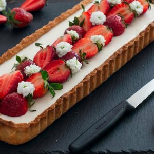 Strawberry Basil Panna Cotta Tart