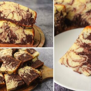 Super Soft Marble Cake Recipe Without Oven | Easy Vanilla Chocolate Cake Recipe | Yummy