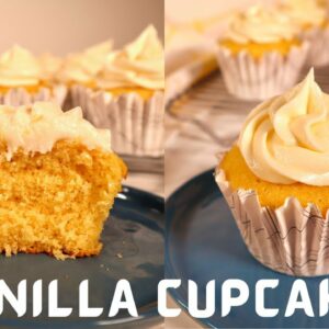 Vanilla Cupcakes | Soft & Moist Vanilla Cupcakes