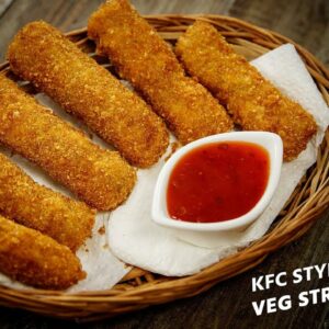 KFC Veg Strips – Crunchy Vegetable Snack Nuggets Recipe Cafe Style CookingShooking