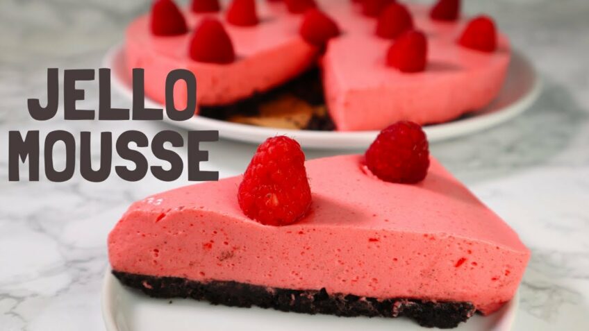 Jello Mousse | Raspberry Jello Mousse with Oreo Crust! How to make Easy Jello Mousse