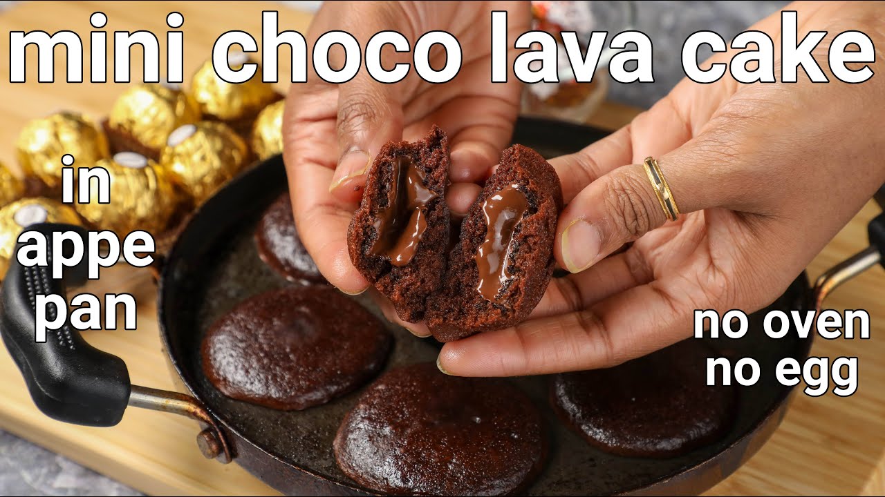 10 Minute Mini Choco Lava Cake In Appam Pan 3 Ingredients Eggless Chcolate Lava Cake In Appe 2869