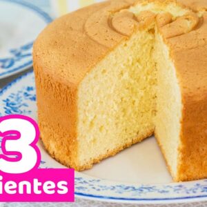 BIZCOCHO EXTRA ESPONJOSO CON 3 INGREDIENTES | RECETA FÁCIL | Quiero Cupcakes!