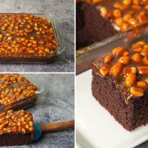 Snickers Cake Recipe | Eggless & Without Oven | Caramel Peanut Cake | Yummy