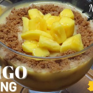Only 4 INGREDIENTS Mango Pudding Recipe | No bake | Mango pudding cake | Food And Beauty By Me