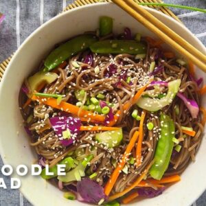 Easy Soba Noodle Salad Recipe | Buckwheat Noodle Salad Dish | Healthy Noodle recipe