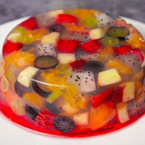 Fruit Jelly Cake | Agar Agar Jelly Fruit Cake Recipe | Yummy