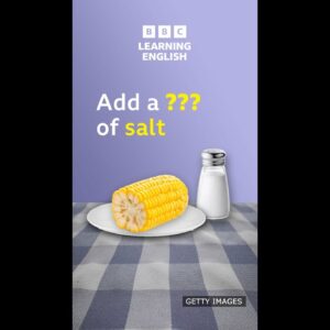 Add a ___ of salt. Words related to food – BBC Learning English