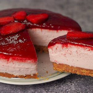 No Bake Strawberry Cheese Cake | Easy Chesse Cake Recipe Without Gelatine | Yummy