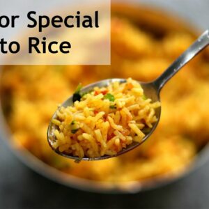 Easy Bachelor Recipes For Lunch – Healthy Tomato Rice Recipe in Pressure Cooker  | Skinny Recipes