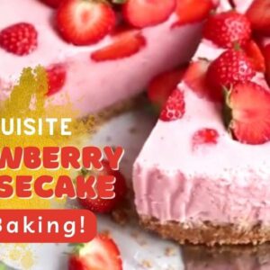 No Bake Fresh Strawberry Cheesecake 🍓🍰🍓