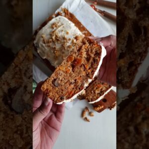 Carrot Cake Recipe with Cream Cheese Frosting | Carrot Loaf Cake #shorts
