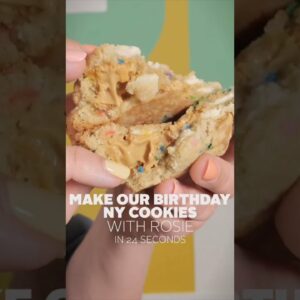 Bakery manager Rosie shows us how to make our Birthday NY Cookies in 24 seconds?!