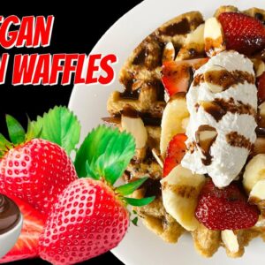 Vegan Belgian Waffles | Easy 4 Ingredient Recipe | #Shorts