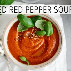 ROASTED RED PEPPER TOMATO SOUP | an easy, healthy soup recipe