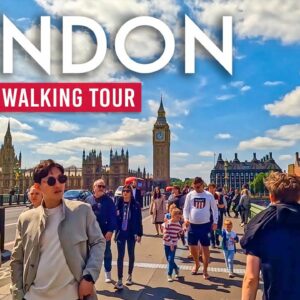 LONDON 4K Walking Tour (UK) – 4h+ Tour with Captions & Immersive Sound [4K Ultra HD/60fps]