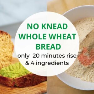 NO-KNEAD WHOLE WHEAT BREAD (only 4 ingredients)