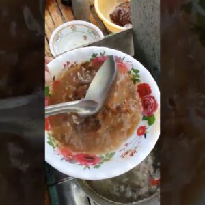 Healthy sour wax gourd soup with fish, Cambodian street food