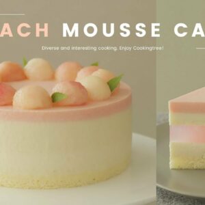 ♥감성자극♥ 복숭아 무스케이크 만들기🍑 : Peach mousse cake Recipe : ピーチムースケーキ | Cooking ASMR