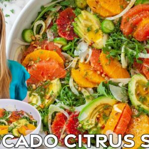 Easy Avocado Citrus Arugula Salad Recipe | with Lemon Vinaigrette