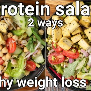 2 high protein salad recipe for weight loss – channa & sprout salad | 2 vegan weight loss salad