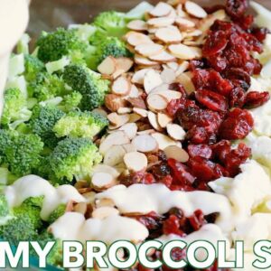 Broccoli Cauliflower Salad Recipe with Creamy Honey Lemon Dressing