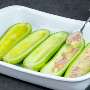 The only way I eat zucchini – filled with chicken breast in sour cream sauce!