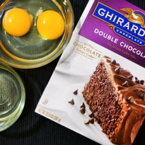 How to make Ghirardelli Double Chocolate Premium Cake  with Chocolate Ganache Frosting