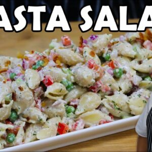 Creamy Pasta Salad with Ranch Dressing | Recipe by Lounging with Lenny