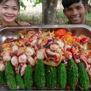 Make squid hands with ingredients​ recipe in my village.